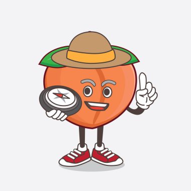 Şeftalili Fruit çizgi film maskotu karakterinin bir çizimi.