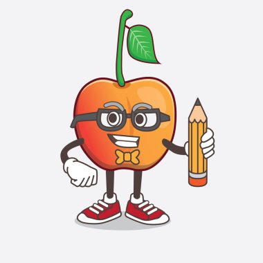 Royal Ann Cherry karikatür maskot karakterinin çizimi.