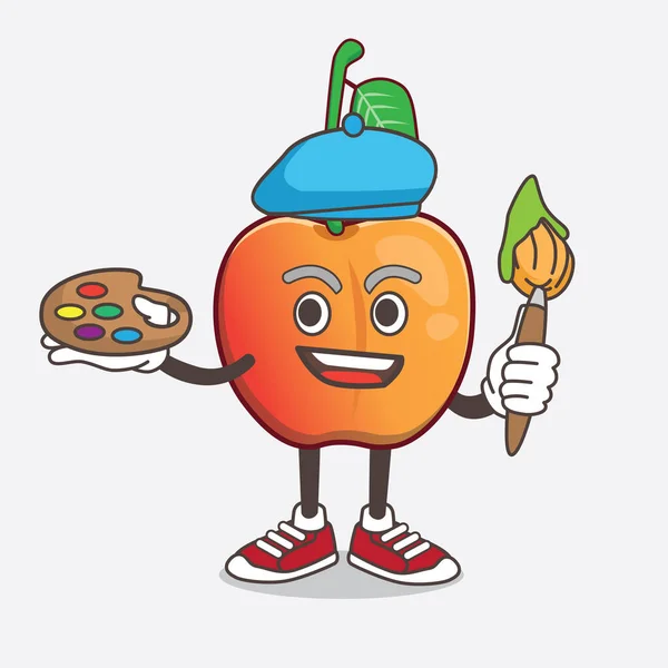 Illustration Royal Ann Cherry Cartoon Mascot Character Painter Style Art — Stock Vector