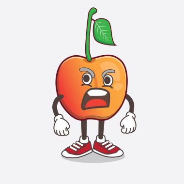 Kızgın yüzlü Royal Ann Cherry çizgi film maskotu karakteri.