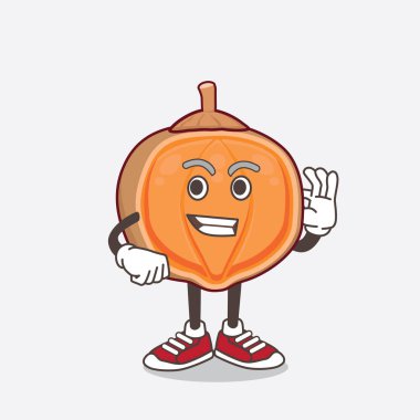 Quararibea Cordata karikatür maskot karakterinin bir çizimi.