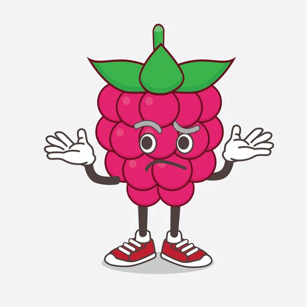 Uma Ilustração Raspberry Fruit Personagem Mascote Cartoon Expressão Sorriso Cômico — Vetor de Stock