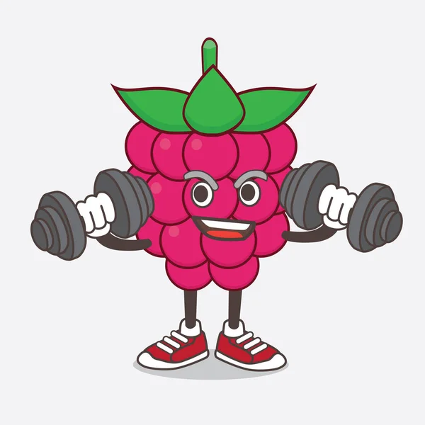 Une Illustration Personnage Mascotte Framboise Fruit Dessin Animé Sur Exercice — Image vectorielle