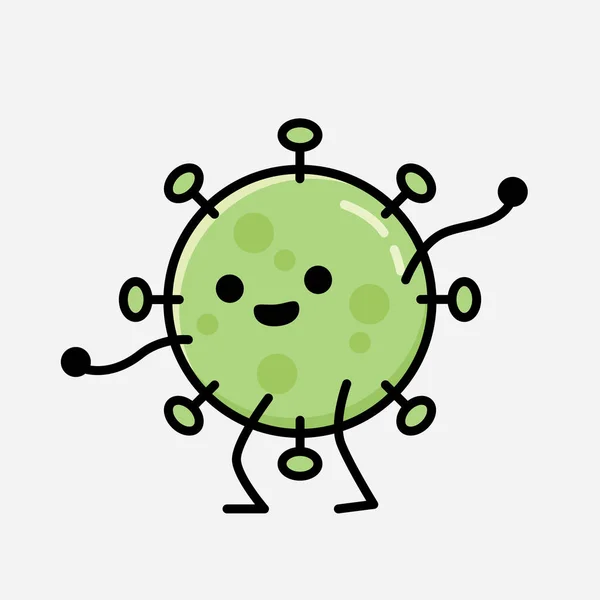 Una Ilustración Del Personaje Lindo Del Vector Mascota Del Virus — Vector de stock