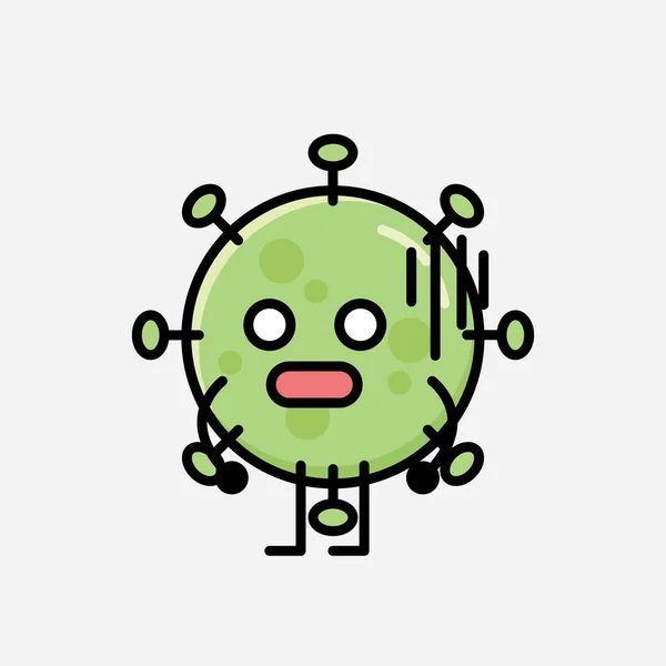 Una Ilustración Del Personaje Lindo Del Vector Mascota Del Virus — Vector de stock