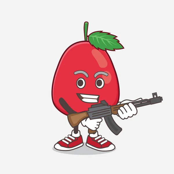 Uma Ilustração Rose Hip Fruit Personagem Mascote Desenho Animado Com — Vetor de Stock