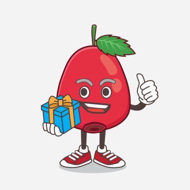 Rose Hip Fruit çizgi film maskotu karakterinin bir çizimi.