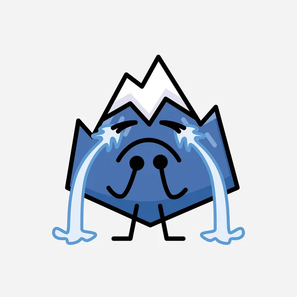 Μια Απεικόνιση Του Χαριτωμένο Ορεινό Εικονίδιο Μασκότ Διάνυσμα Χαρακτήρα Επίπεδο — Διανυσματικό Αρχείο