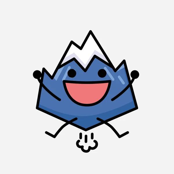 Una Ilustración Del Personaje Del Vector Mascota Del Icono Montaña — Archivo Imágenes Vectoriales