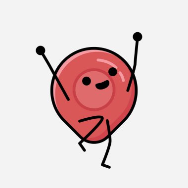 Düz Tasarım Biçimli Şirin Pin Noktası Maskot Vektör Karakteri