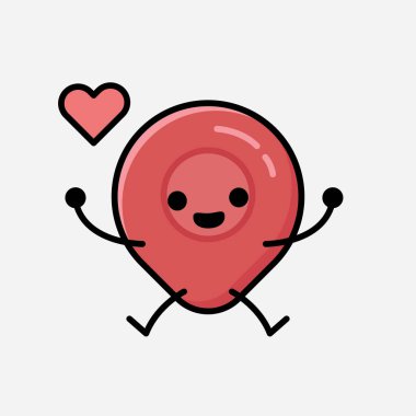 Düz Tasarım Biçimli Şirin Pin Noktası Maskot Vektör Karakteri