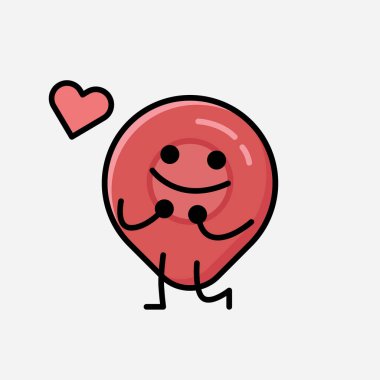 Düz Tasarım Biçimli Şirin Pin Noktası Maskot Vektör Karakteri