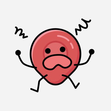 Düz Tasarım Biçimli Şirin Pin Noktası Maskot Vektör Karakteri