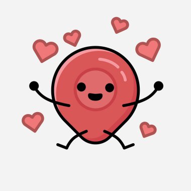 Düz Tasarım Biçimli Şirin Pin Noktası Maskot Vektör Karakteri