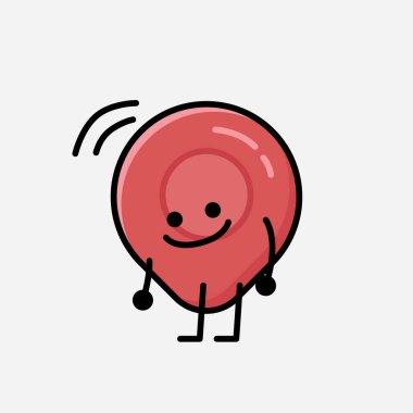 Düz Tasarım Biçimli Şirin Pin Noktası Maskot Vektör Karakteri