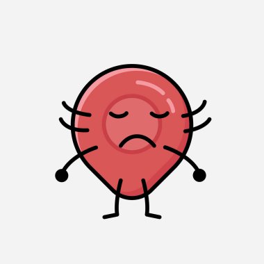 Düz Tasarım Biçimli Şirin Pin Noktası Maskot Vektör Karakteri