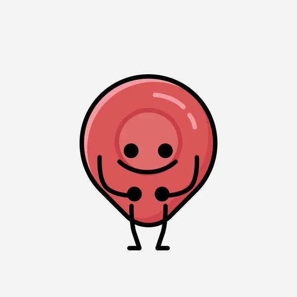 Eine Illustration Von Cute Pin Point Icon Mascot Vector Character — Stockvektor