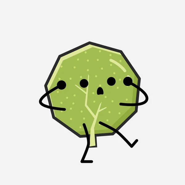 디자인 스타일 Cute Green Tree Mascot Vector Character — 스톡 벡터