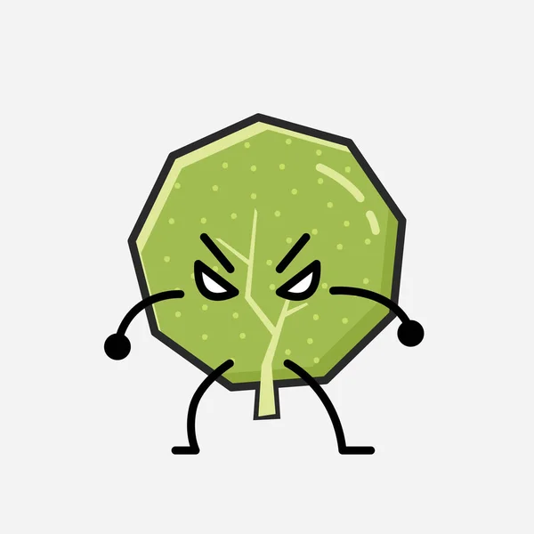 디자인 스타일 Cute Green Tree Mascot Vector Character — 스톡 벡터