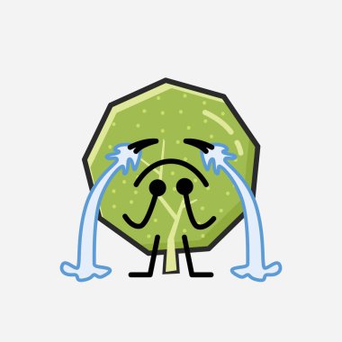 Düz Tasarım Biçimli Şirin Yeşil Ağaç Maskot Vektör Karakteri