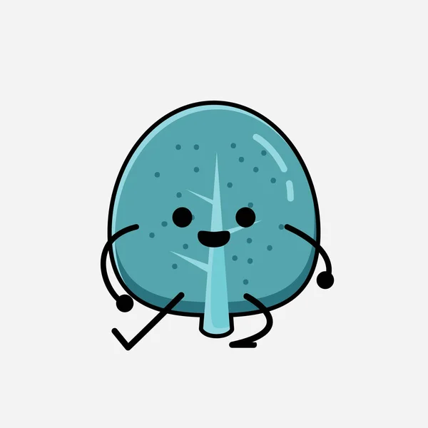 Illustration Cute Blue Tree Mascot Vector Character Flat Design Style — Stock Vector
