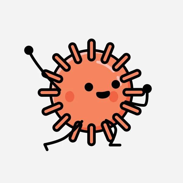 Una Ilustración Del Carácter Lindo Del Vector Mascota Del Virus — Vector de stock