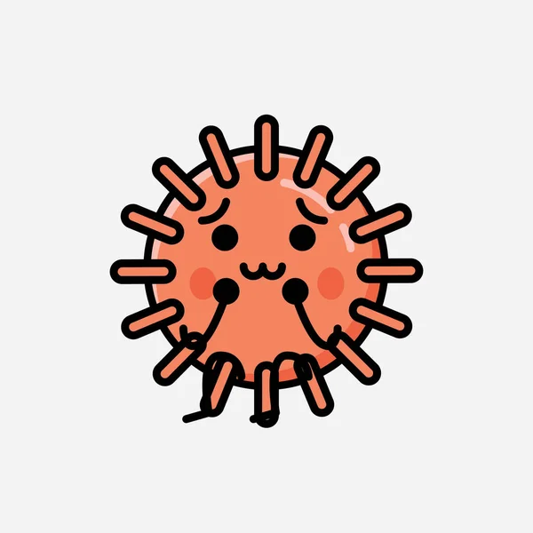 Una Ilustración Del Carácter Lindo Del Vector Mascota Del Virus — Vector de stock