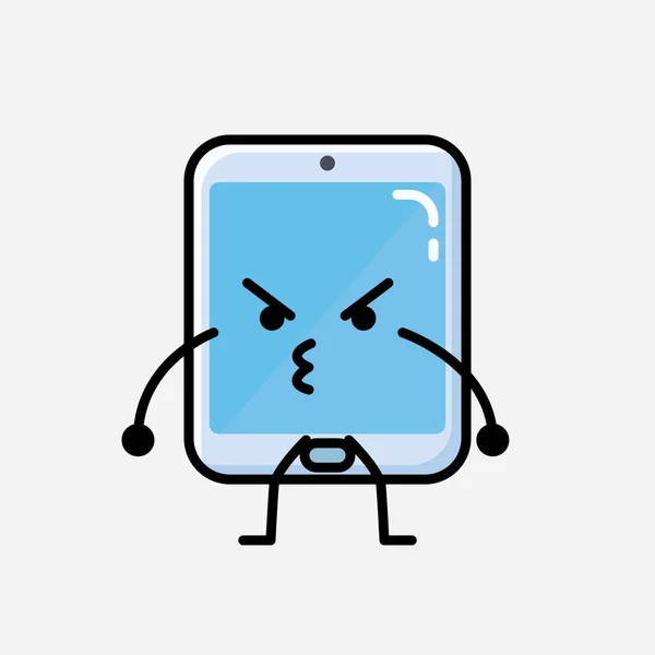 Carácter Lindo Del Vector Mascota Del Teléfono Inteligente Ilustración Estilo — Vector de stock