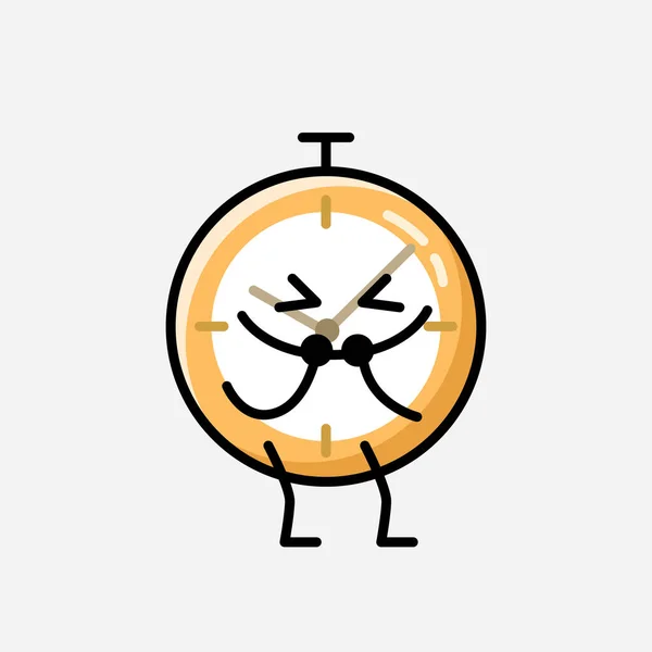 Una Ilustración Del Personaje Lindo Del Vector Mascota Del Reloj — Archivo Imágenes Vectoriales