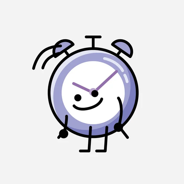 Una Ilustración Del Carácter Lindo Del Vector Mascota Del Reloj — Archivo Imágenes Vectoriales