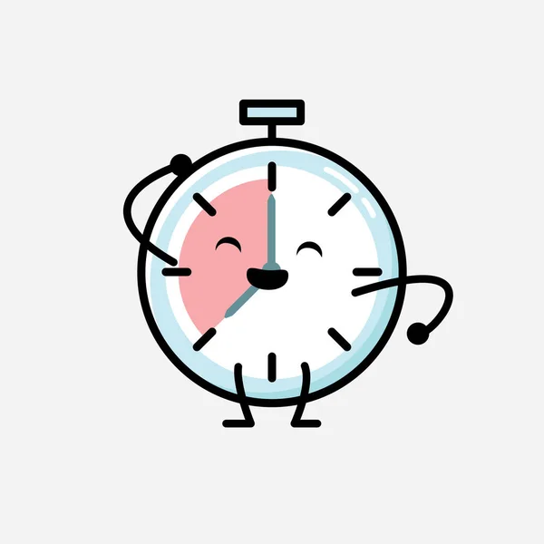 Una Ilustración Del Personaje Lindo Del Vector Mascota Del Reloj — Archivo Imágenes Vectoriales