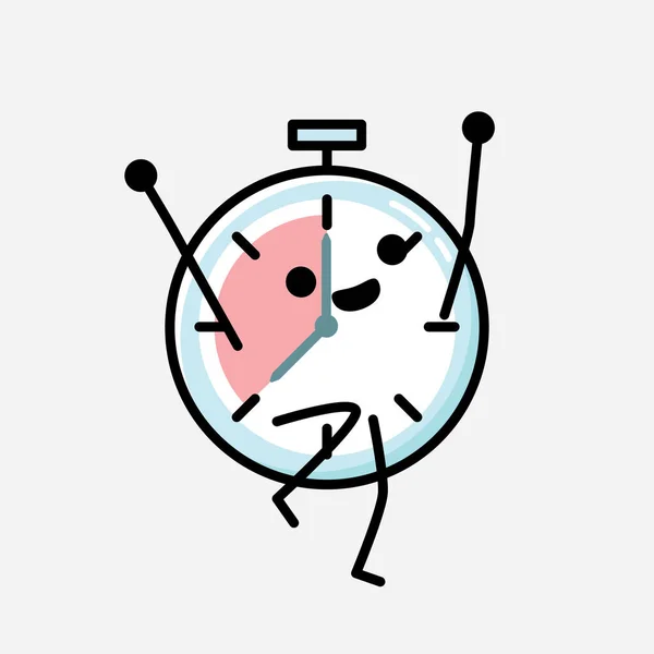 Una Ilustración Del Personaje Lindo Del Vector Mascota Del Reloj — Archivo Imágenes Vectoriales
