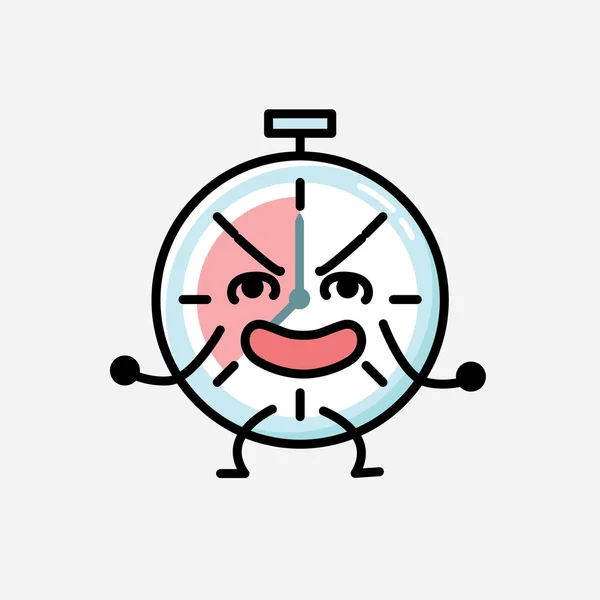 Una Ilustración Del Personaje Lindo Del Vector Mascota Del Reloj — Archivo Imágenes Vectoriales