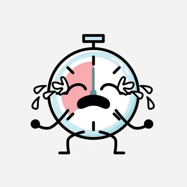 Una Ilustración Del Personaje Lindo Del Vector Mascota Del Reloj — Archivo Imágenes Vectoriales