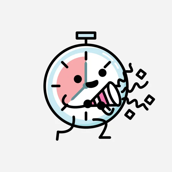 Una Ilustración Del Personaje Lindo Del Vector Mascota Del Reloj — Archivo Imágenes Vectoriales