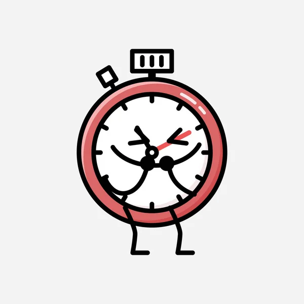 Illustrazione Carino Sport Timer Personaggio Vettoriale Della Mascotte Stile Design — Vettoriale Stock