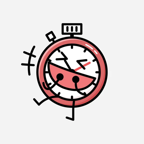 디자인 스타일 Cute Sport Timer Mascot Vector Character — 스톡 벡터