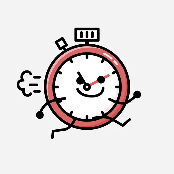 Une Illustration Personnage Vectoriel Mascotte Minuterie Sport Mignon Dans Style — Image vectorielle
