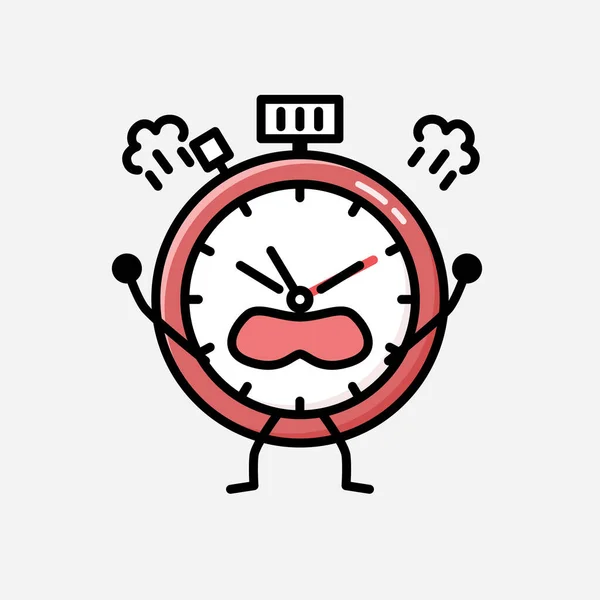 An illustration of Cute Sport Timer Mascot Vector Character in Flat Design Style