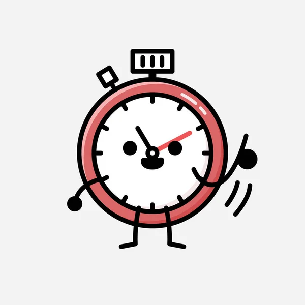 디자인 스타일 Cute Sport Timer Mascot Vector Character — 스톡 벡터