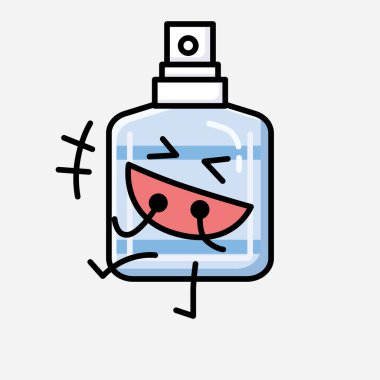 Şirin El Dezenfekte Edici Maskot Vektör Karakteri 'nin Düz Tasarım Biçimi