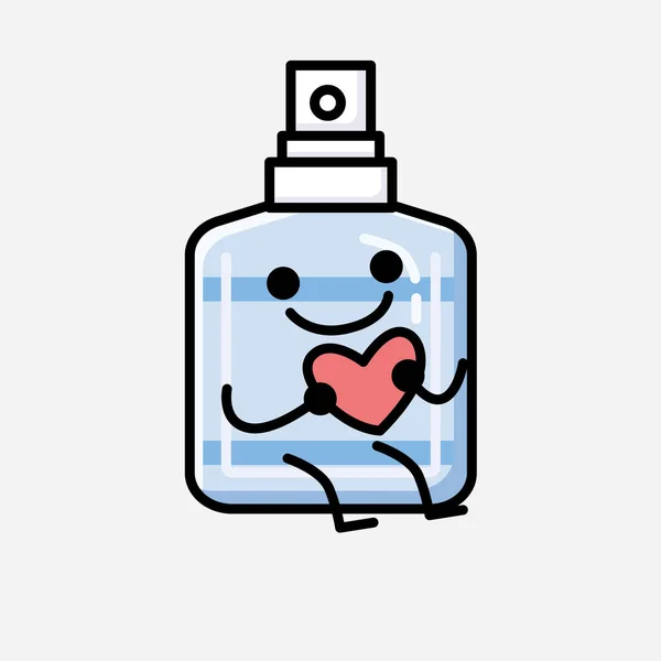 Een Illustratie Van Schattige Hand Sanitizer Mascotte Vector Karakter Vlakke — Stockvector