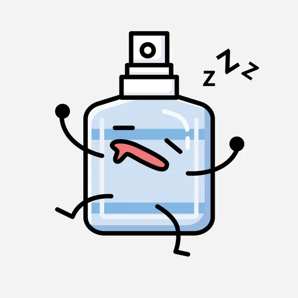 Illustration Cute Hand Sanitizer Mascot Vector Character Flat Design Style — Stock Vector