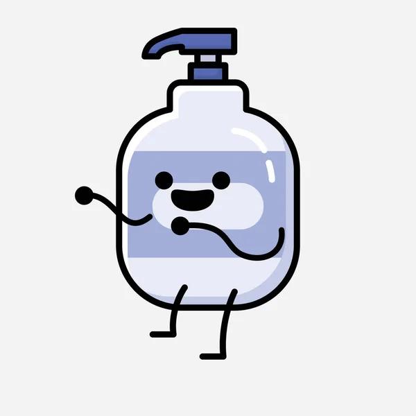 Illustration Söt Hand Sanitizer Maskoten Vektor Karaktär Platt Design Stil — Stock vektor