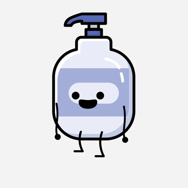 Illustration Söt Hand Sanitizer Maskoten Vektor Karaktär Platt Design Stil — Stock vektor