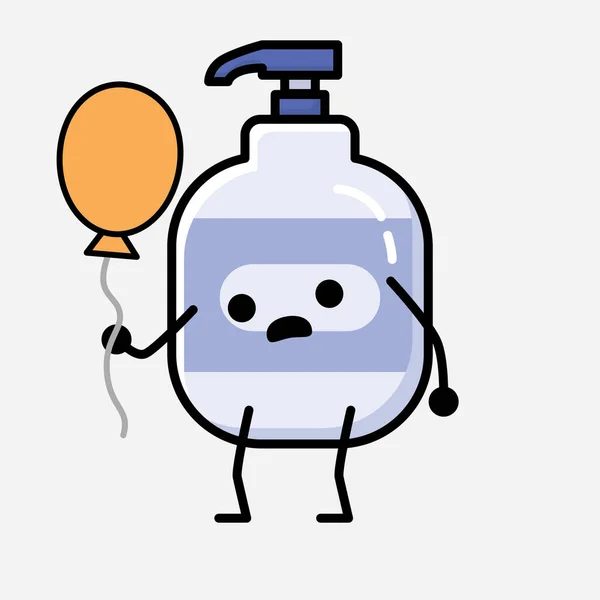 Una Ilustración Del Carácter Lindo Del Vector Mascota Del Desinfectante — Vector de stock