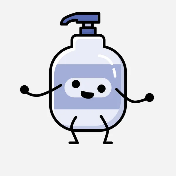 Illustration Söt Hand Sanitizer Maskoten Vektor Karaktär Platt Design Stil — Stock vektor