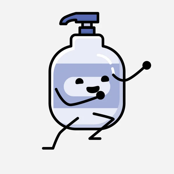 Illustration Söt Hand Sanitizer Maskoten Vektor Karaktär Platt Design Stil — Stock vektor