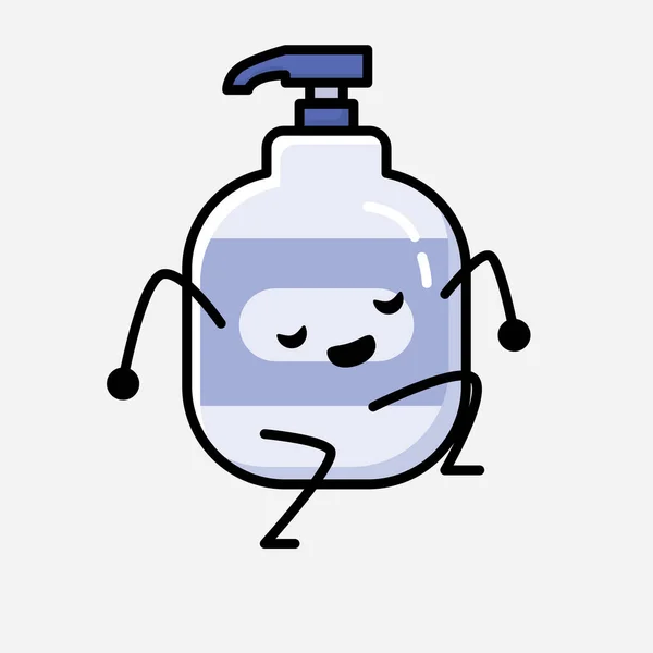 Illustration Söt Hand Sanitizer Maskoten Vektor Karaktär Platt Design Stil — Stock vektor