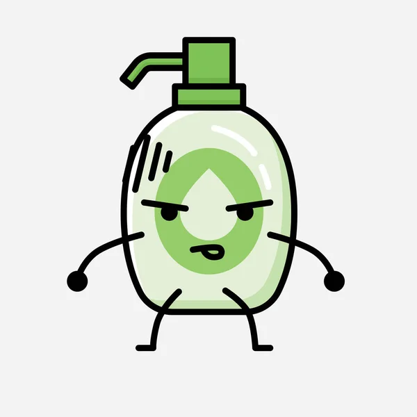 Illustration Söt Hand Sanitizer Maskoten Vektor Karaktär Platt Design Stil — Stock vektor